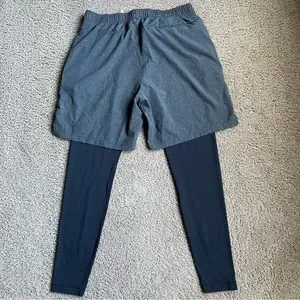 Pantalón Alo Yoga Estabilidad 2 En 1 Para Hombre - Negro/Gris Oscuro